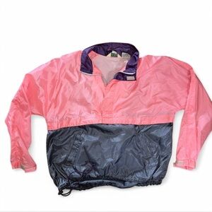 Vintage L.L. Bean Pink and Gray Raincoat Lightweight Waterproof Design